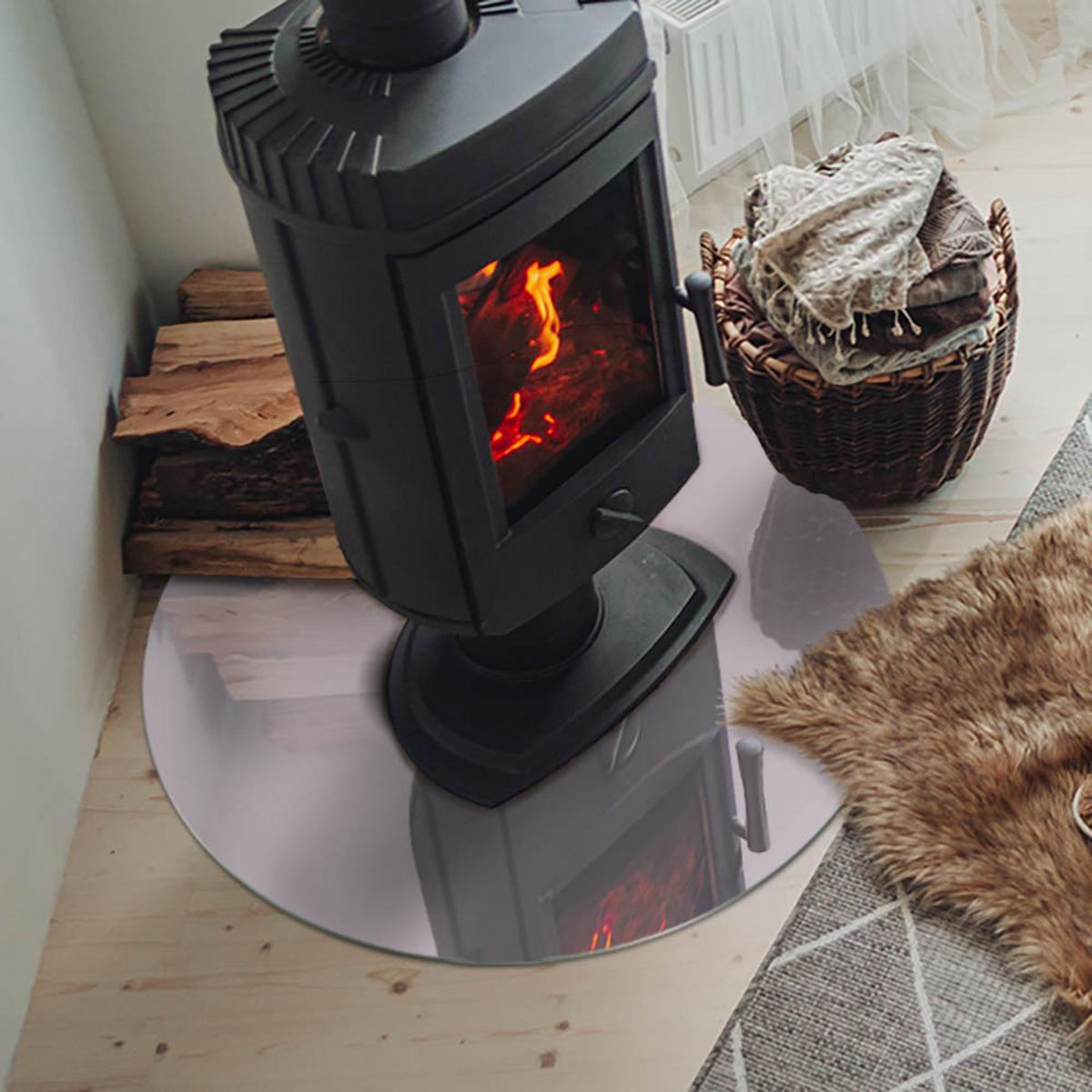 GLASPLATTE für Kamin Ø 70 cm - Lila, Glas (70/70/0.4cm) - TULUP