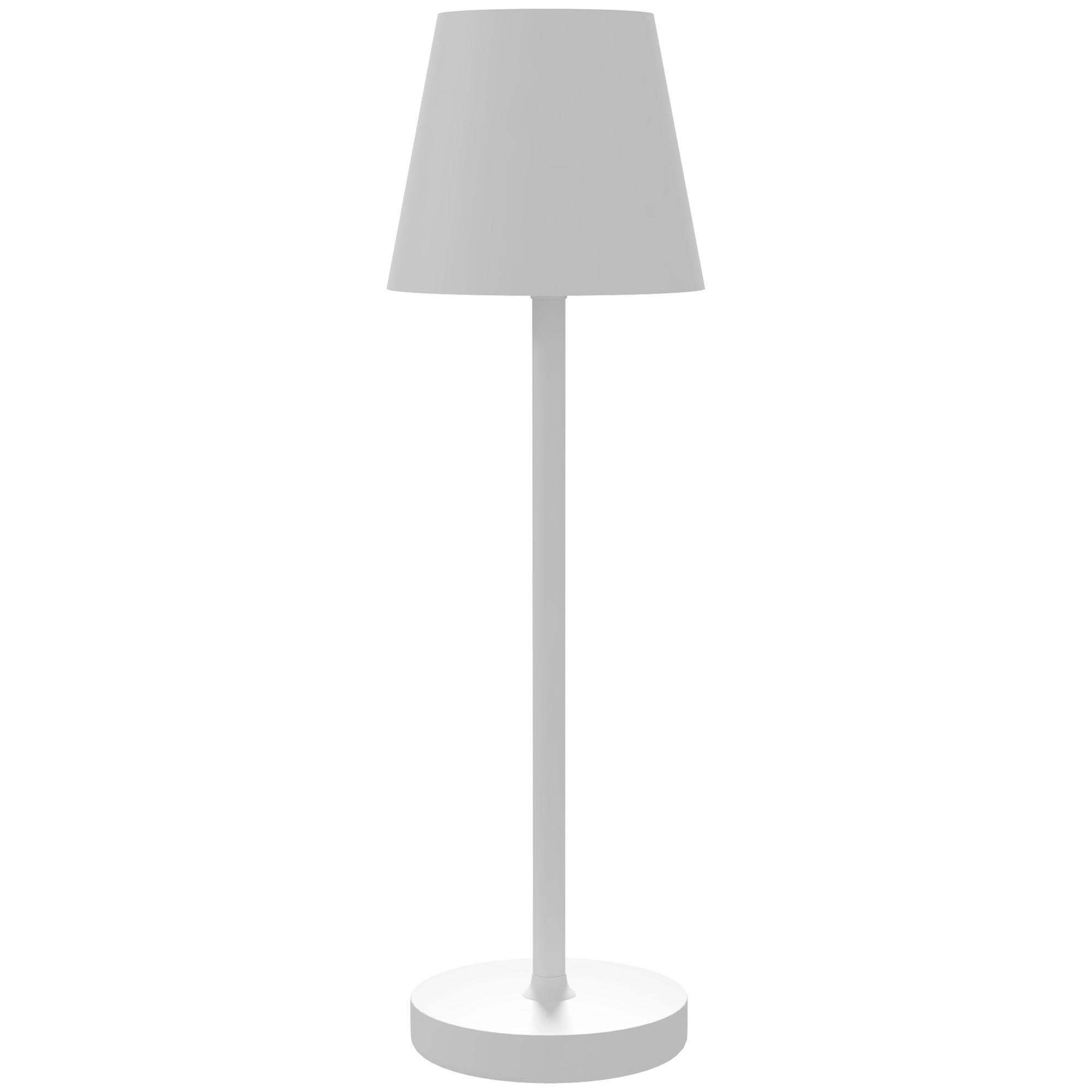 TISCHLAMPE Aufladbare USB Tischleuchte mit 3 Lichtfarben für Wohnzimmer Weiß - Weiß, Metall (11.2/11.2/36.5cm) - HOMCOM