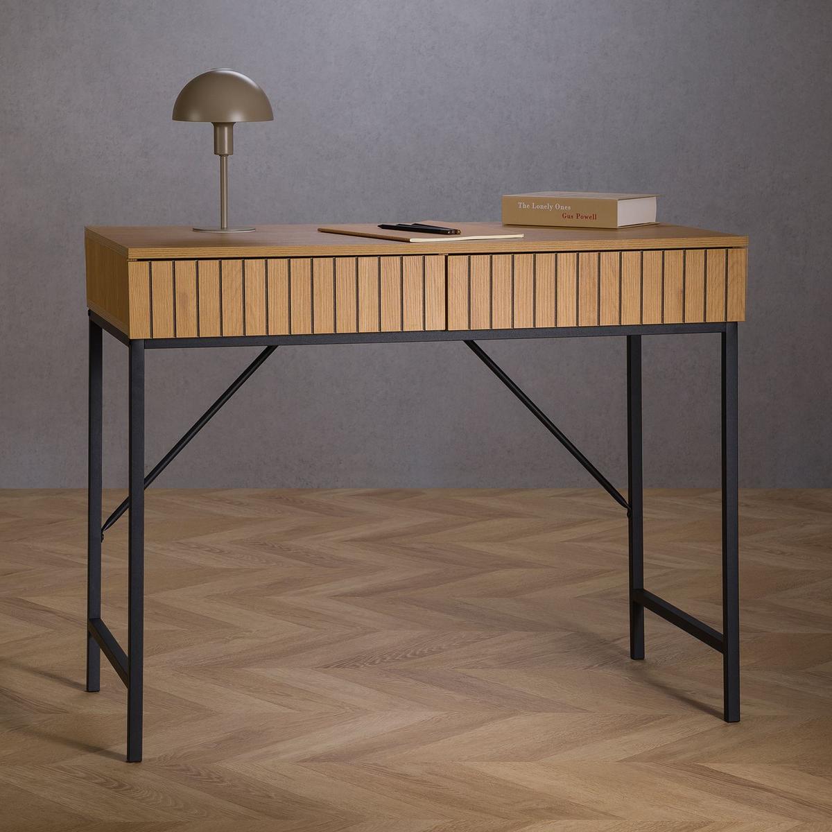 SCHREIBTISCH PALE - Schwarz, Holzwerkstoff/Metall (48/95/76cm) - IDIMEX