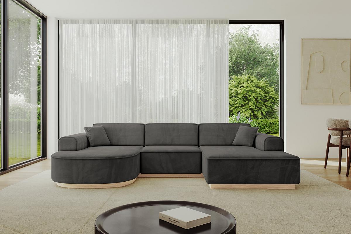 WOHNLANDSCHAFT ARRIO-U1 303x171x83 cm Anthrazit - Anthrazit, Holzwerkstoff/Textil (303/83/171cm) - ALTDECOR