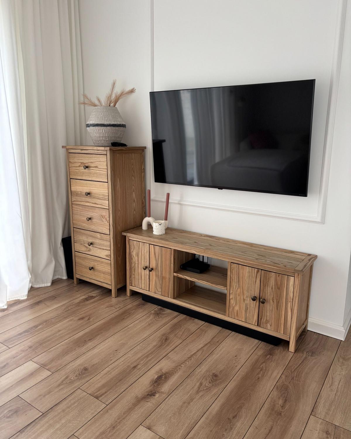 TV-MÖBEL Heller Holzfarbton Salton - Hellbraun, Holzwerkstoff (130/50/32cm) - Beliani