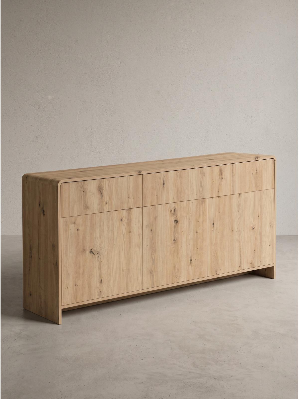 SIDEBOARD CALELLA, MDF, in Eichenoptik, 155,2 x 40 x 76 cm - Hellbraun/Braun, Holzwerkstoff (155.2/76/40cm) - KADIMA DESIGN