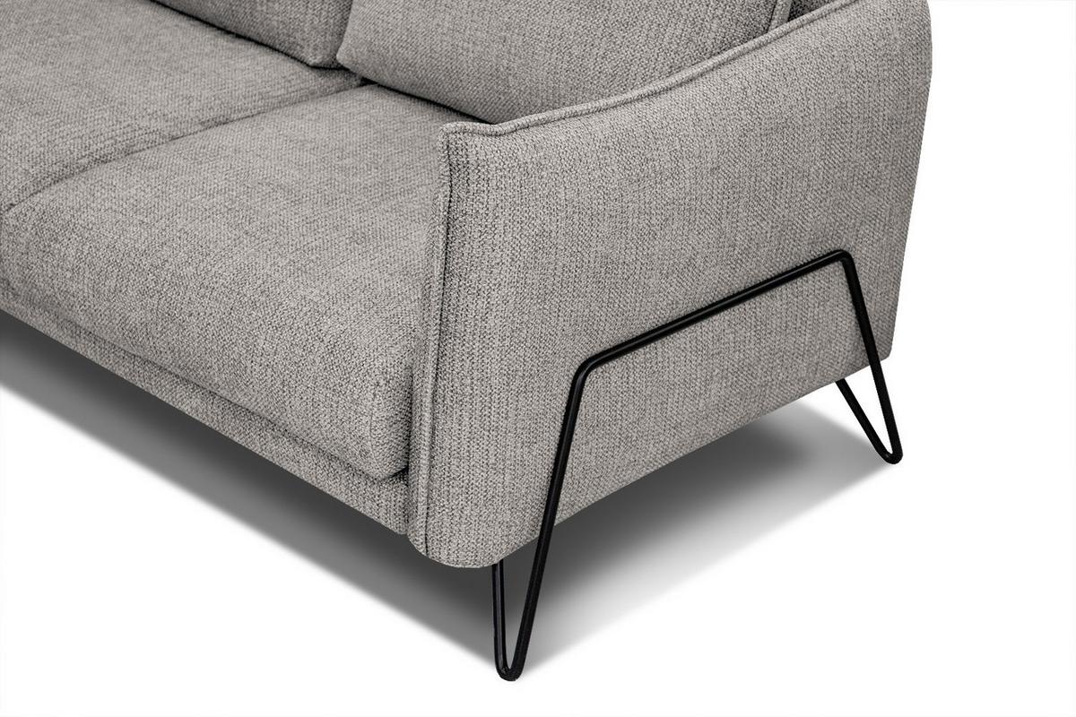 ECKSOFA HOSTEN 4-Sitzer, platinfarben - Platinfarben/Schwarz, Holzwerkstoff/Textil (269/158cm) - Wozimo