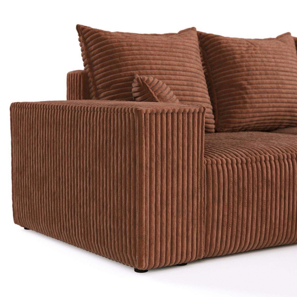 ECKSOFA SENSO mit Schlaffunktion Kupfer im Tilia Stoff - Schwarz/Kupferfarben, Holz/Holzwerkstoff (255/148cm) - AltaBeds