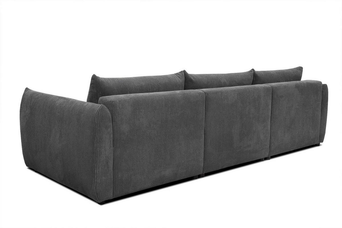 ECKSOFA TAUER 5-Sitzer, dunkelgrau - Dunkelgrau/Schwarz, Holzwerkstoff/Kunststoff (173/294cm) - Wozimo