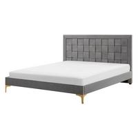 DOPPELBETT 140/200cm Grau Limoux - Grau, Textil (140/200cm) - Beliani