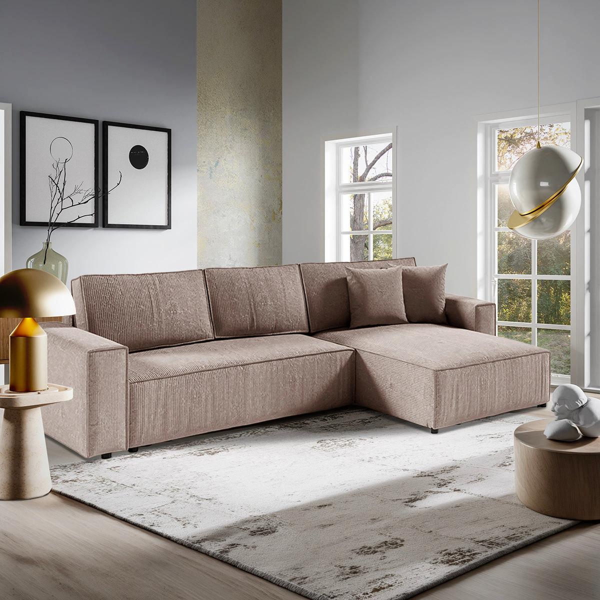 ECKSOFA Isaac 4 Sitzplätze Taupe - Taupe, Holzwerkstoff (294/185cm) - Petits-meubles