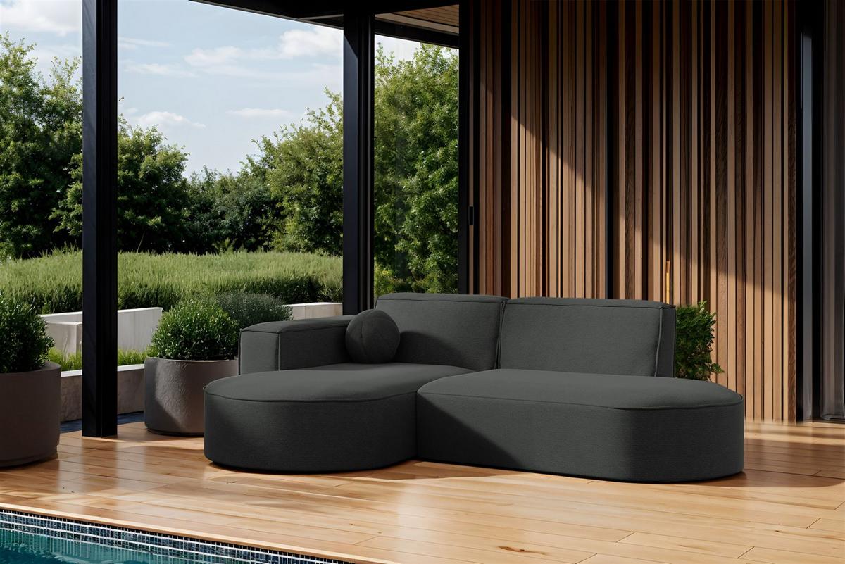 ECKSOFA Sunday Xs - Anthrazit, Holzwerkstoff (236/78/165cm) - Fun Möbel
