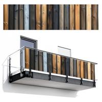 BALKON-SICHTSCHUTZ Holz - Dielen - Gemischt Windschutz 300x85 cm - Teakfarben, Kunststoff (300/85cm) - MuchoWow