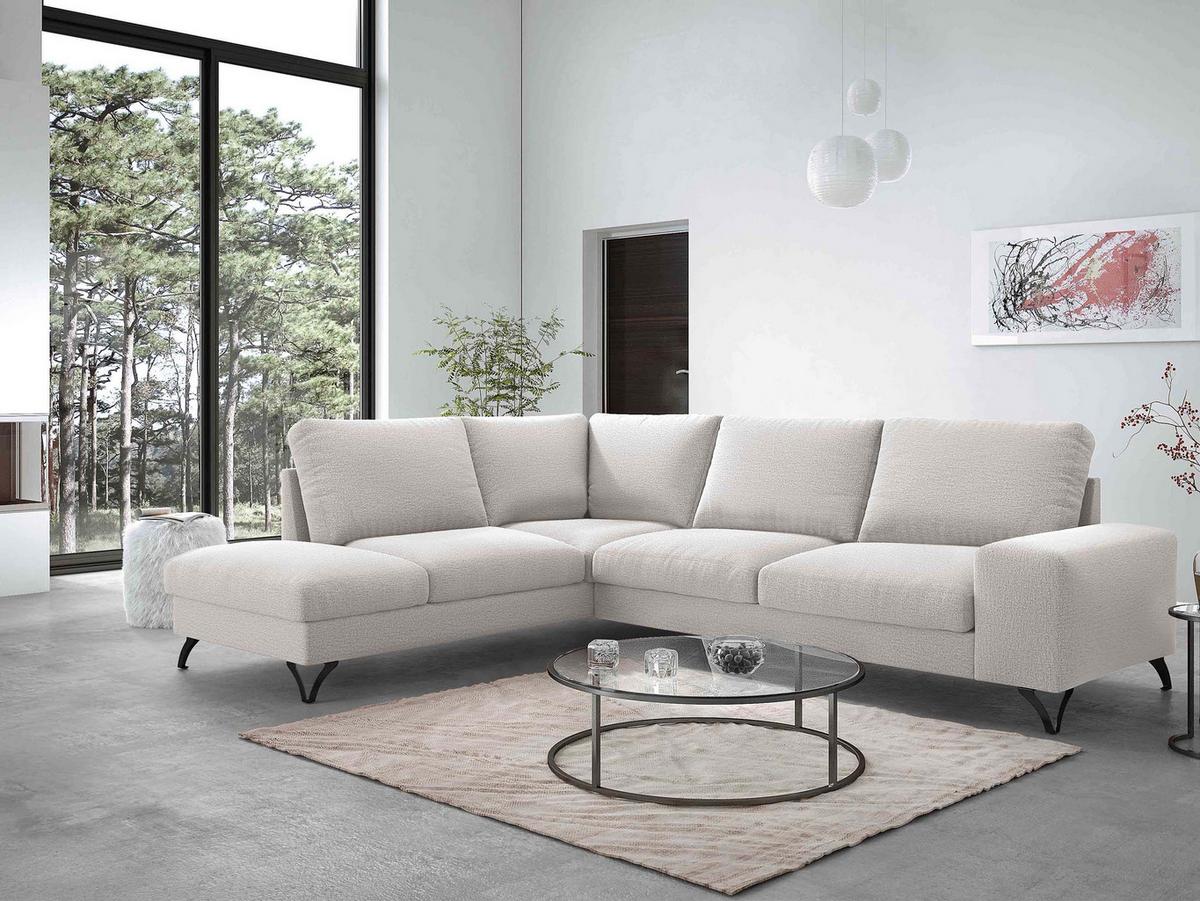 ECKSOFA Flavio Bis, Seite: Links - L3F+L2F+R4 - Kaschmir/Schwarz, Holz/Textil (285/214cm) - MIRJAN24