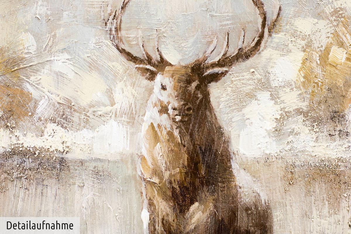 ACRYLBILD HANDGEMALT 120/60 cm - Beige/Braun, Holz/Textil (120/60cm) - KUNSTLOFT