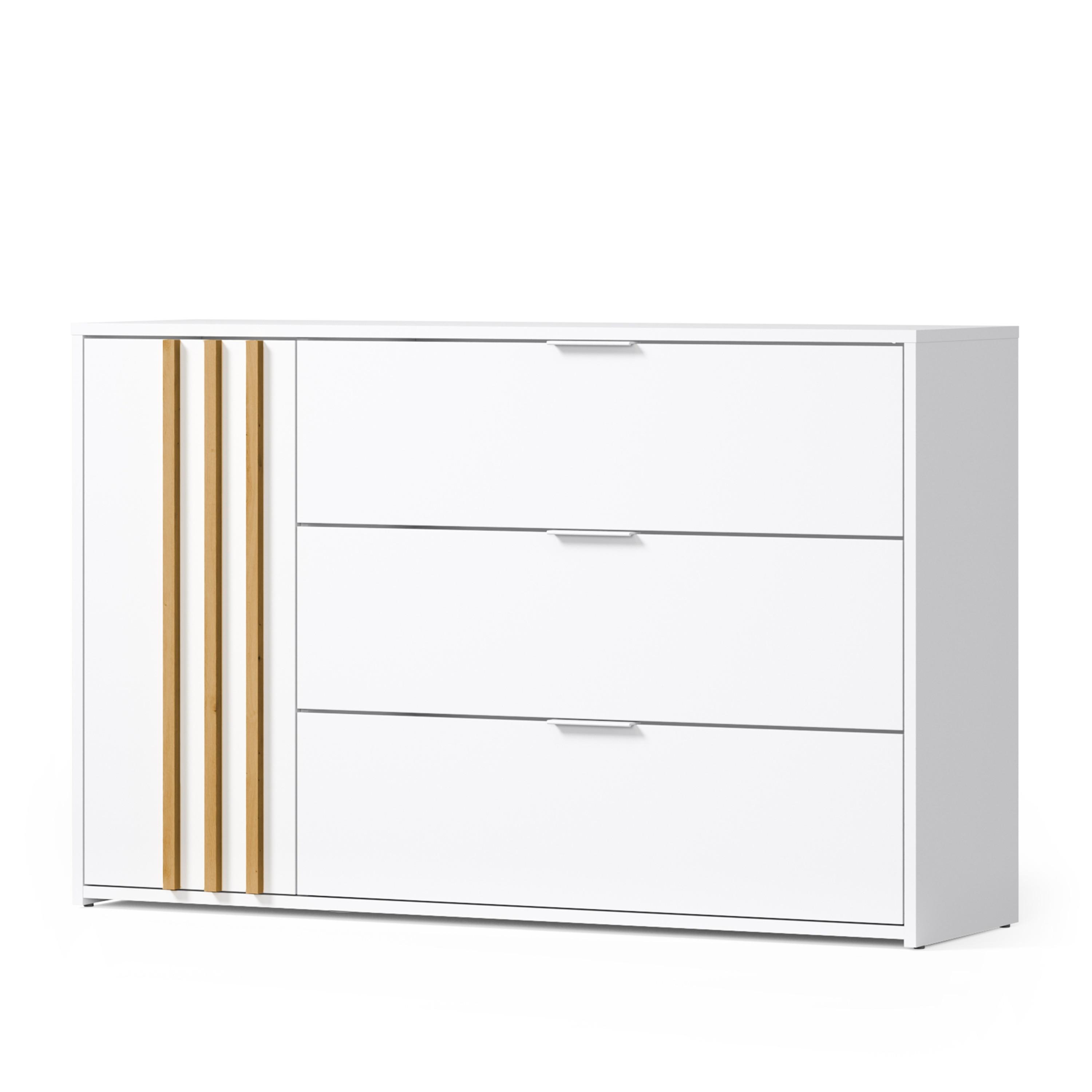 KOMMODE Weiß 125/79,75/35 - Weiß, Holzwerkstoff (125/80/35cm) - RAUMHIRSCH FURNITURE