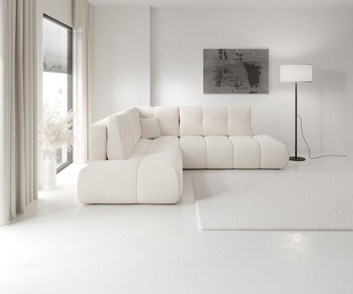 ECKSOFA DUCA II L-S Beige Jersey mit Schlaffunktion - Beige, Holz (266.5/266.5cm) - MASSENO