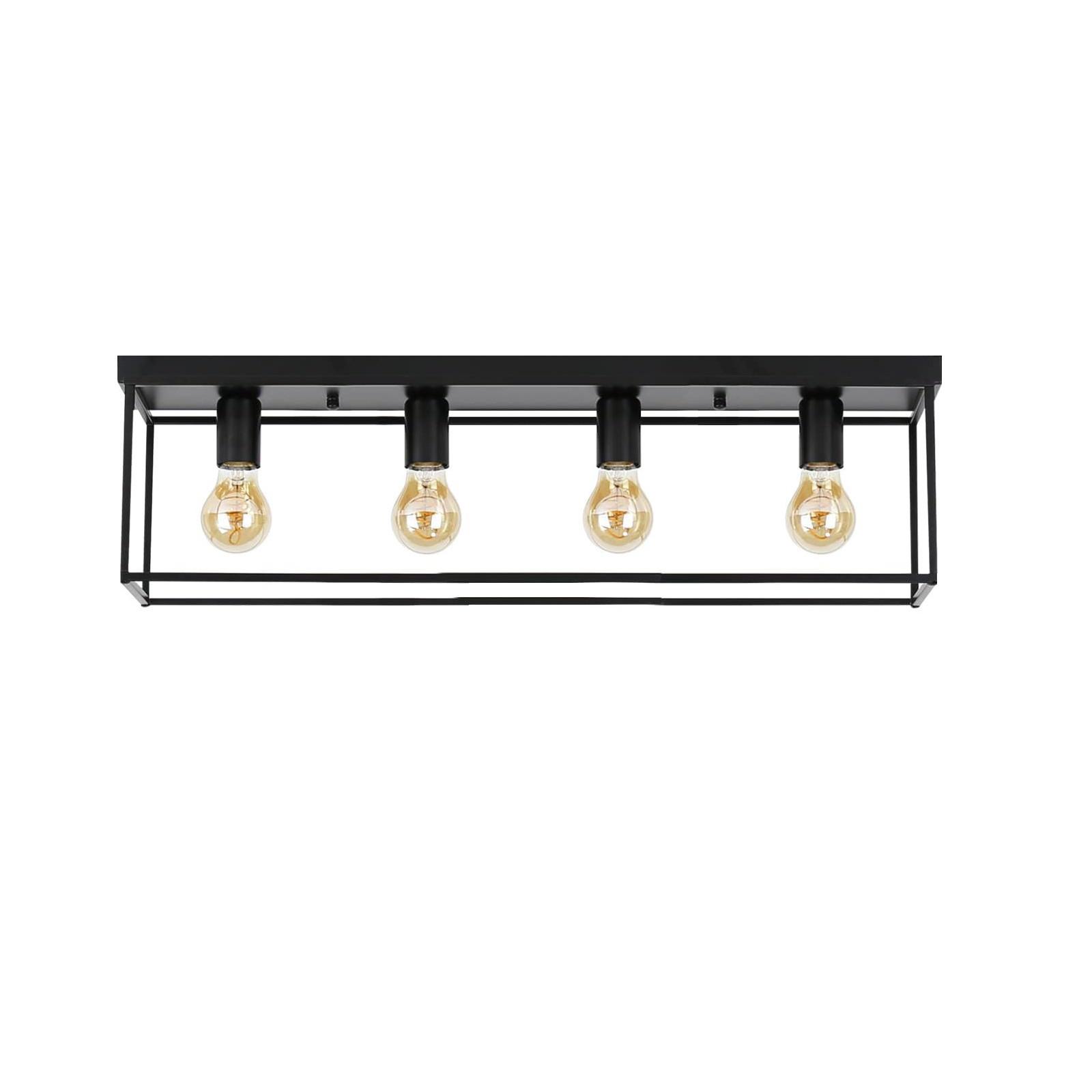 DECKENLEUCHTE Ignaz 4-flammig 80/15/20 cm - Schwarz, Metall (80/15/20cm) - Nettlife