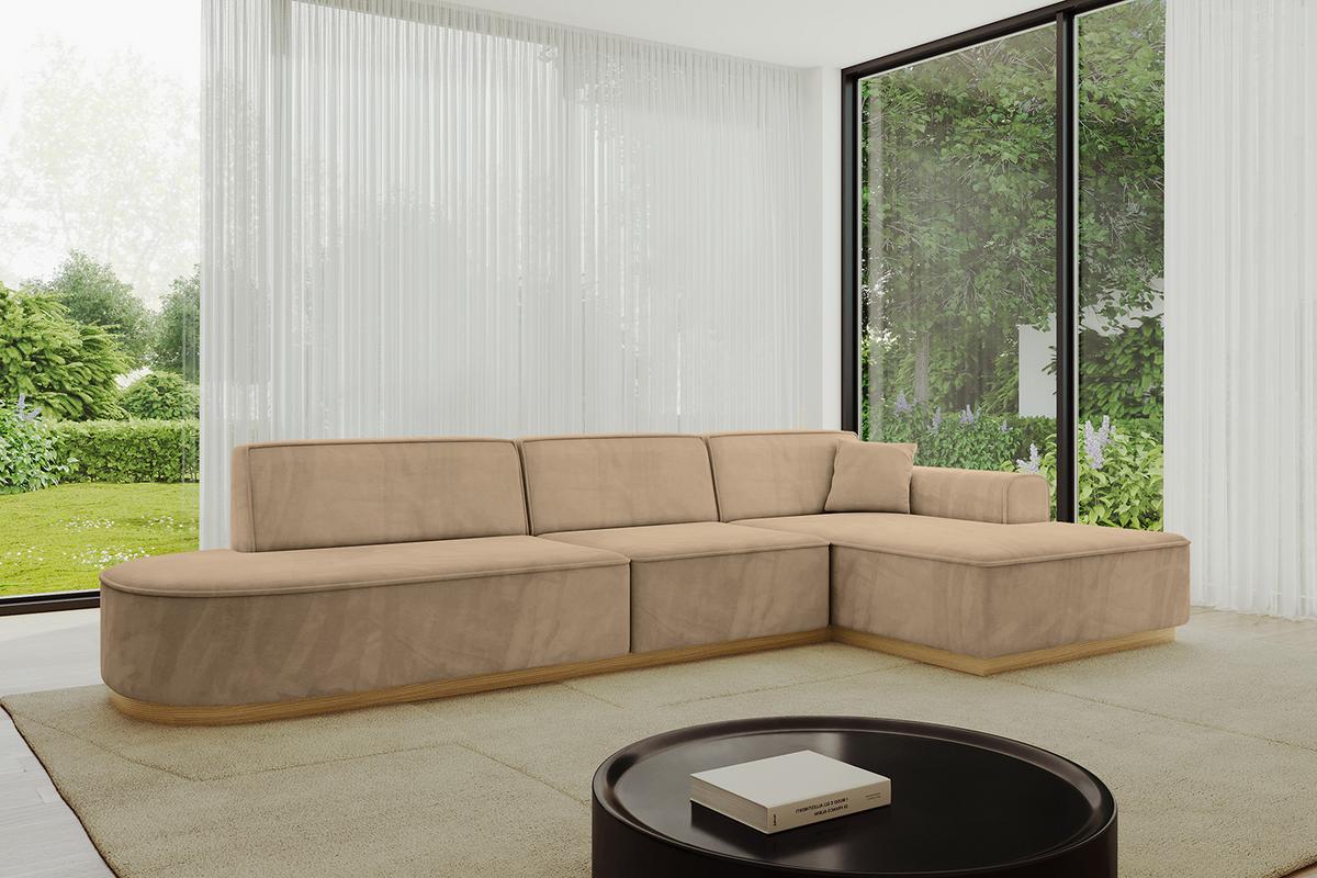 ECKSOFA Ottomane Rechts IREA-L2-v2 - 328x171x83 cm Beige - Beige, Holzwerkstoff/Textil (171/328cm) - ALTDECOR