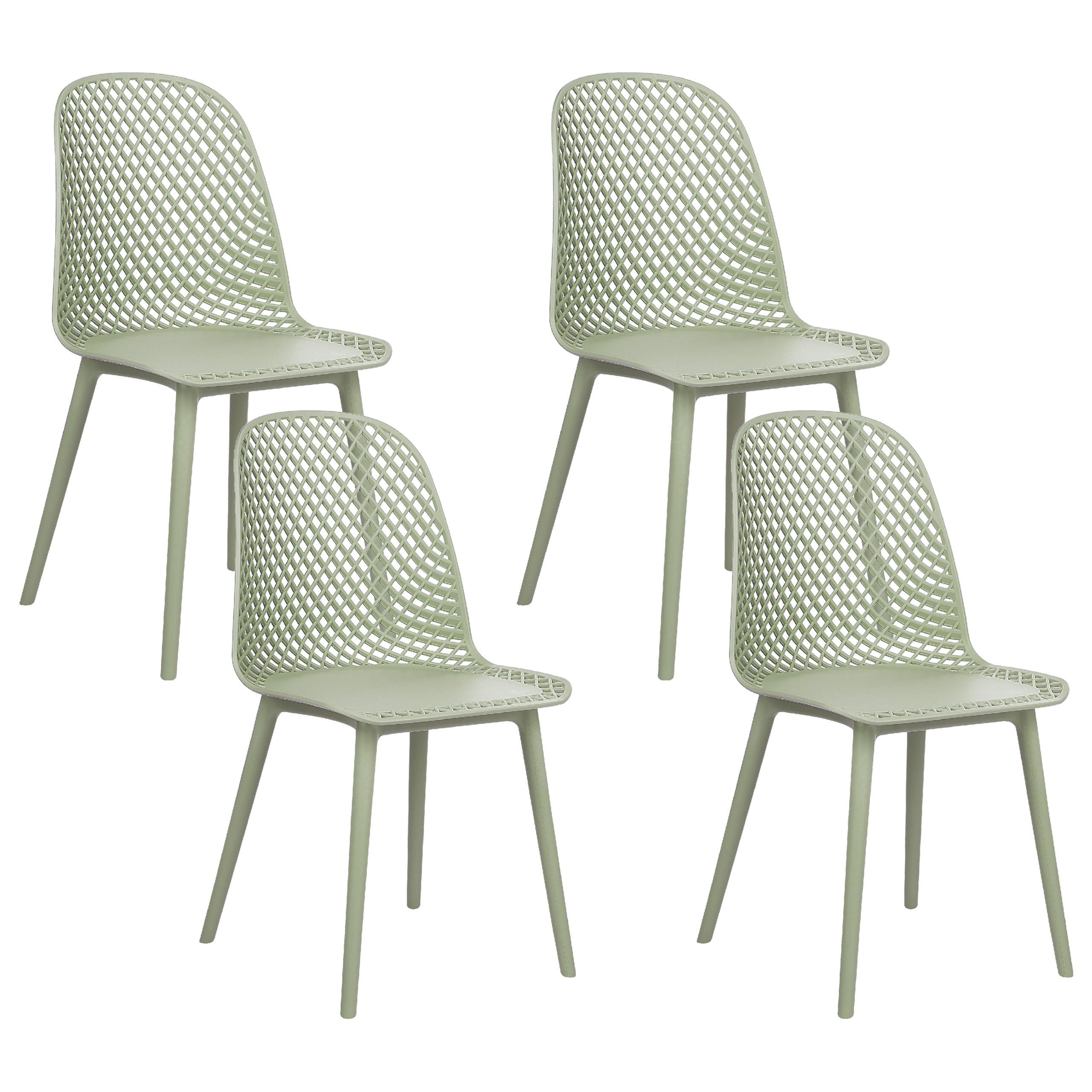 ESSZIMMERSTUHL 4er-Set Kunststoff Grün Emory - Grün, Kunststoff (45/81/52cm) - Beliani