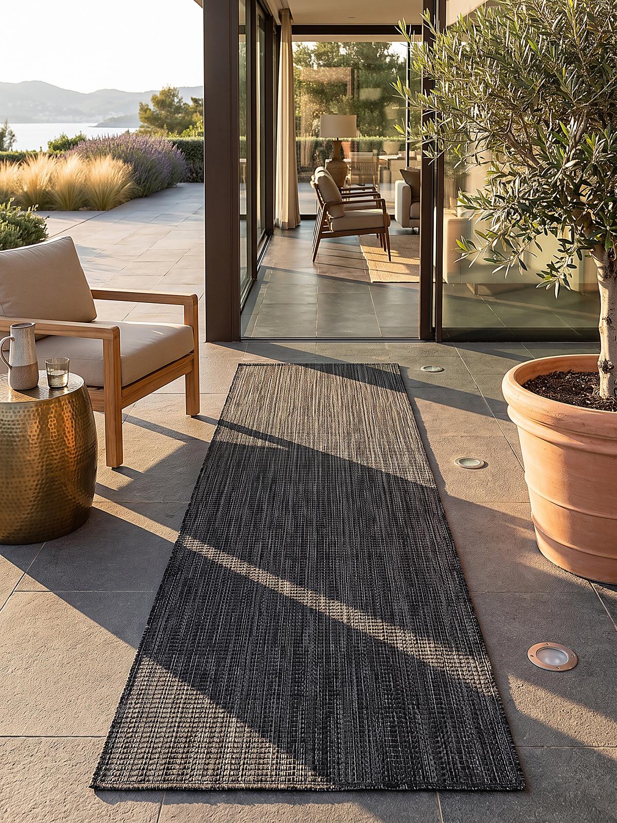 LÄUFER Outdoor, Fußbodenheizung-geeignet, VIGOLENO in Anthrazit, 80 x 150 cm - Anthrazit, Textil (80/150cm) - KADIMA DESIGN