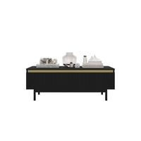 COUCHTISCH Selene Schwarz matt 109 cm mit Metallrahmen - Schwarz, Holzwerkstoff/Metall (50/109/39cm) - Meble Lindner