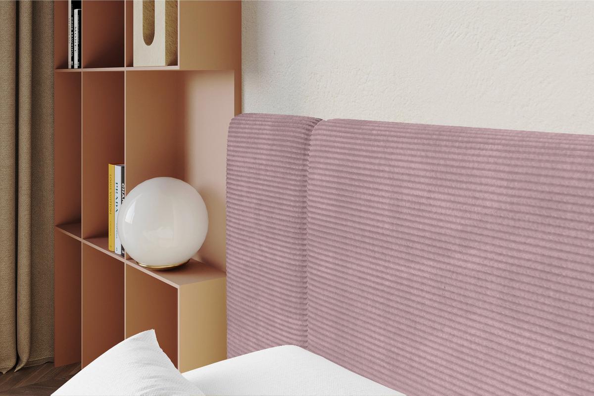 POLSTERBETT mit Bettkasten, Fußteil und Lattenrost, Bett mit Matratze H3/H4 - NILO-Z 120x200 Rosa - Rosa, Holzwerkstoff/Textil (120/200cm) - ALTDECOR