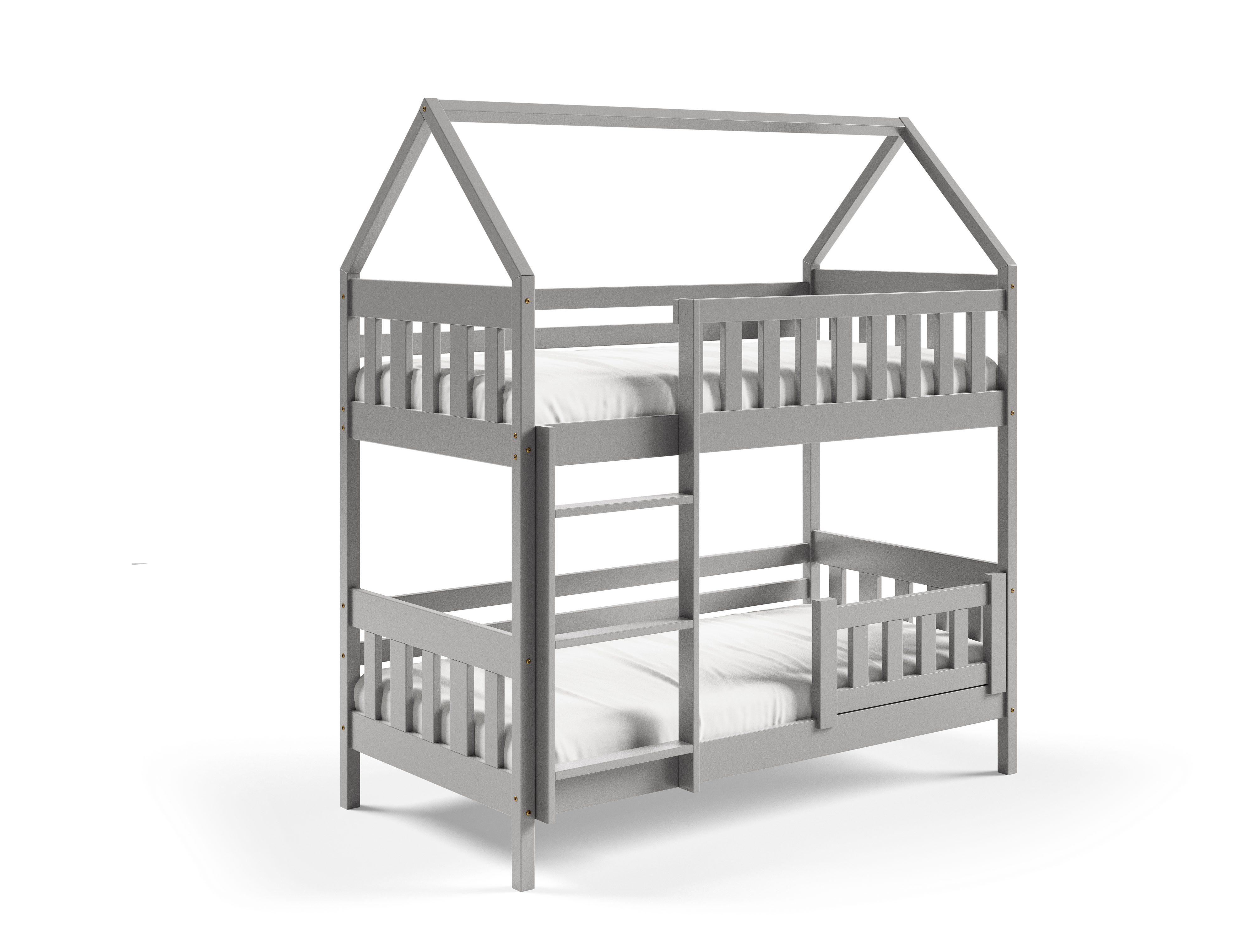 ETAGENBETT ELENA 80x160 cm Hellgrau - Hellgrau, Holz (80/160cm) - MASSENO