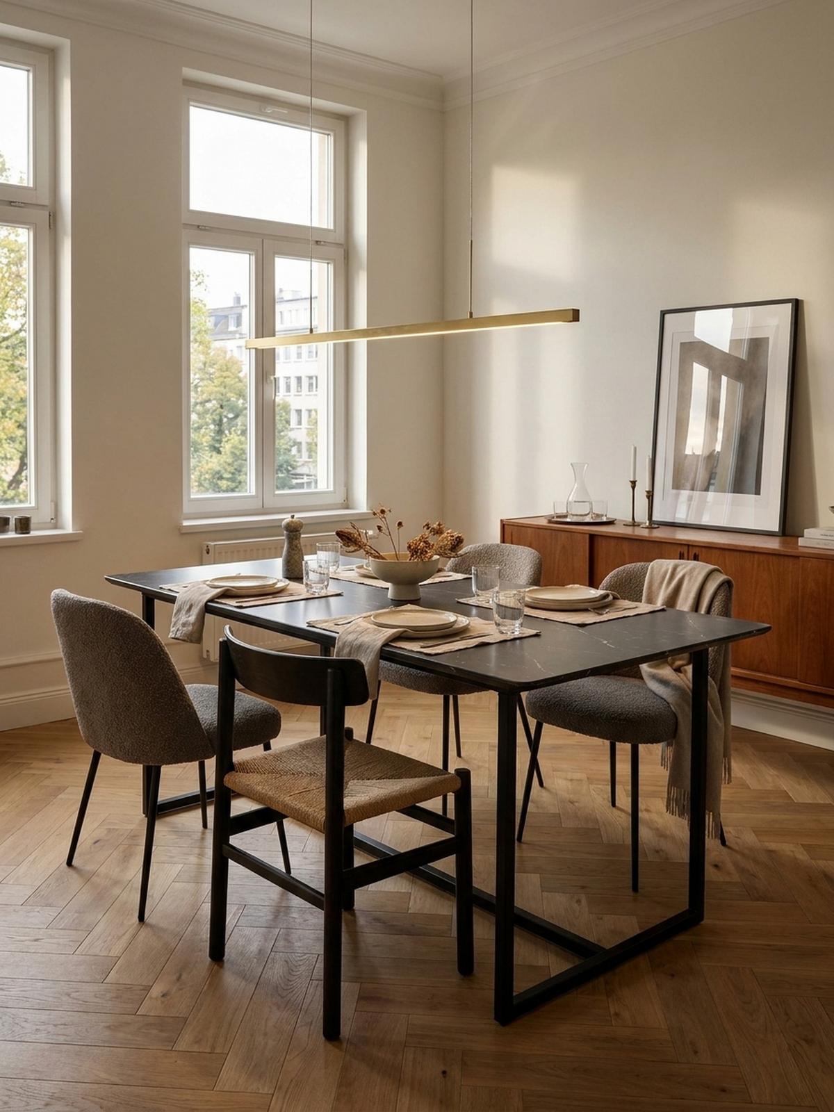 ESSTISCH Marmoroptik Metall Rechteckig Modern Klein, Schwarz 160x80x76 cm - Schwarz, Holzwerkstoff/Metall (80/160/76cm) - KADIMA DESIGN