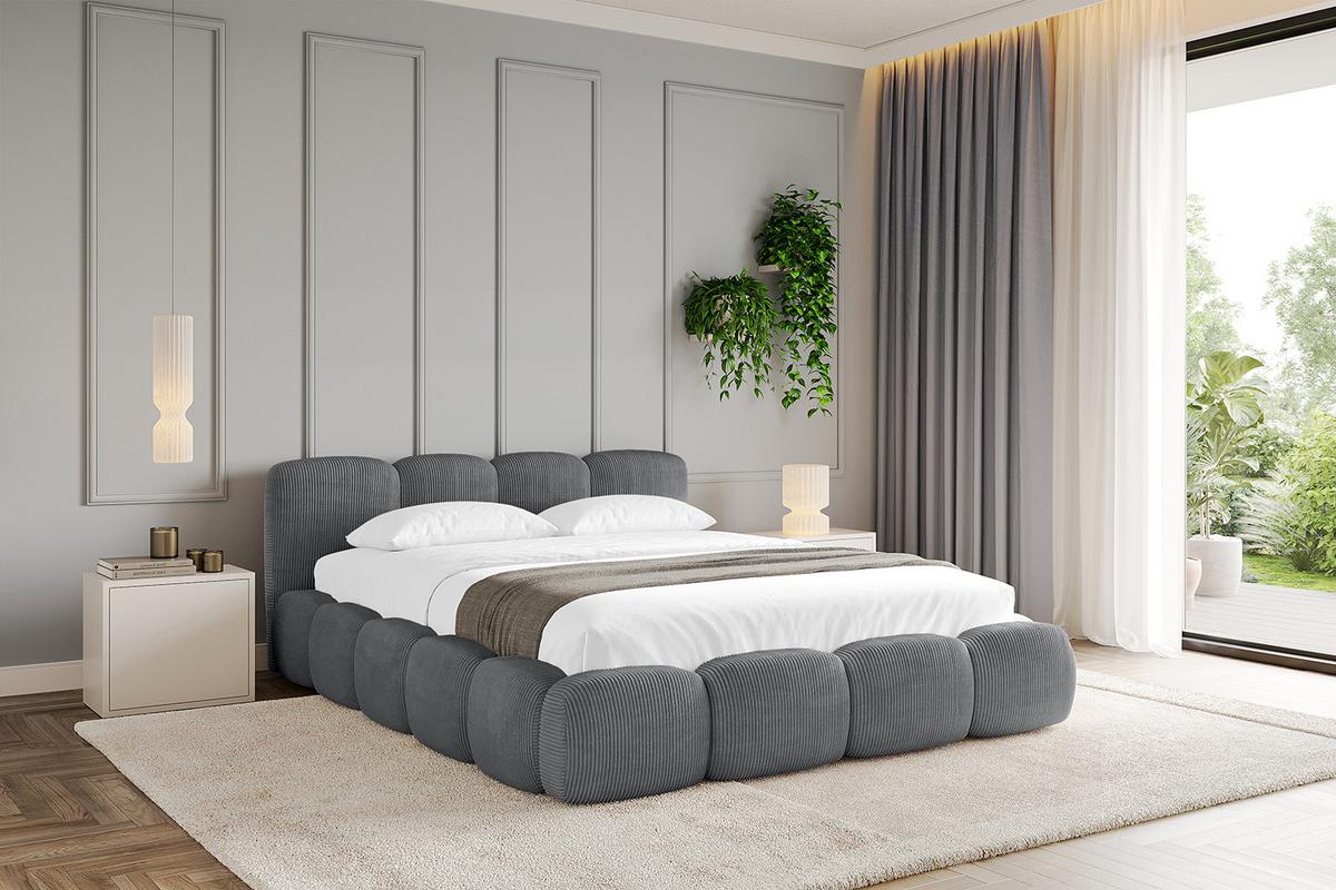 POLSTERBETT mit Bettkasten und Lattenrost, Bett mit Matratze H3/H4 - KALA-v1 160x200 Dunkelgrau - Dunkelgrau, Holzwerkstoff/Textil (160/200cm) - ALTDECOR