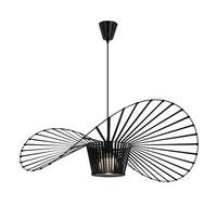 PENDELLEUCHTE Strohhut 60/60/150 cm - Schwarz, Metall (60/60/150cm) - Nettlife