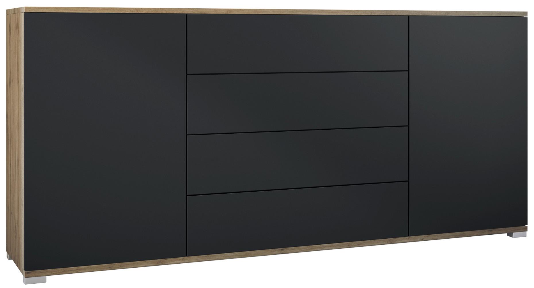SIDEBOARD Santo Schwarz matt - Schwarz, Holzwerkstoff (166.5/75.5/35cm) - Vladon
