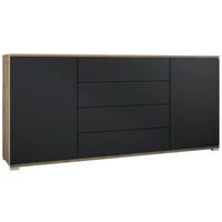 SIDEBOARD Santo Schwarz matt - Schwarz, Holzwerkstoff (166.5/75.5/35cm) - Vladon