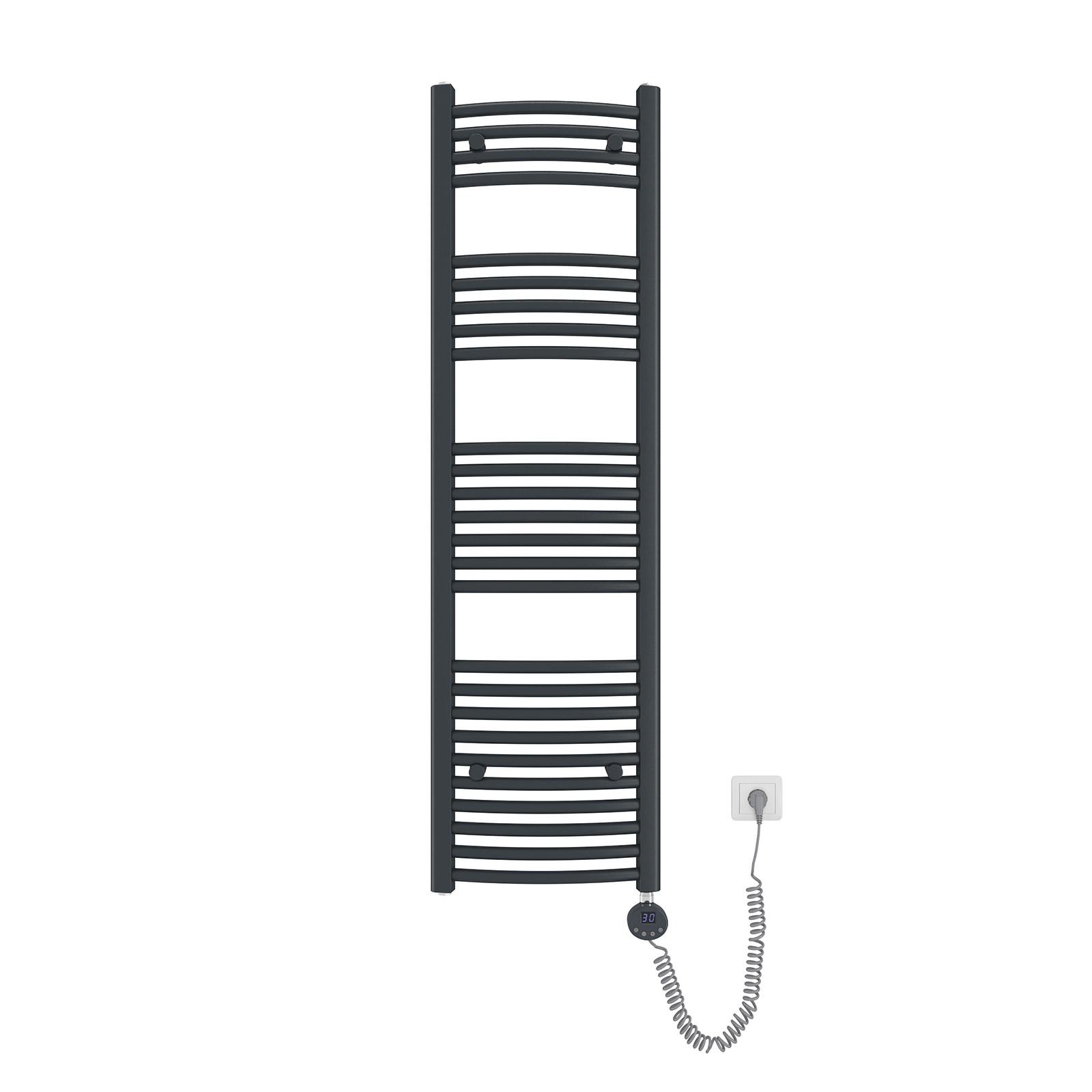 HANDTUCHHEIZKÖRPER elektrisch gebogen Anthrazit 140/40/5,6 cm - Anthrazit, Metall (40/140/4.4cm) - EMKE