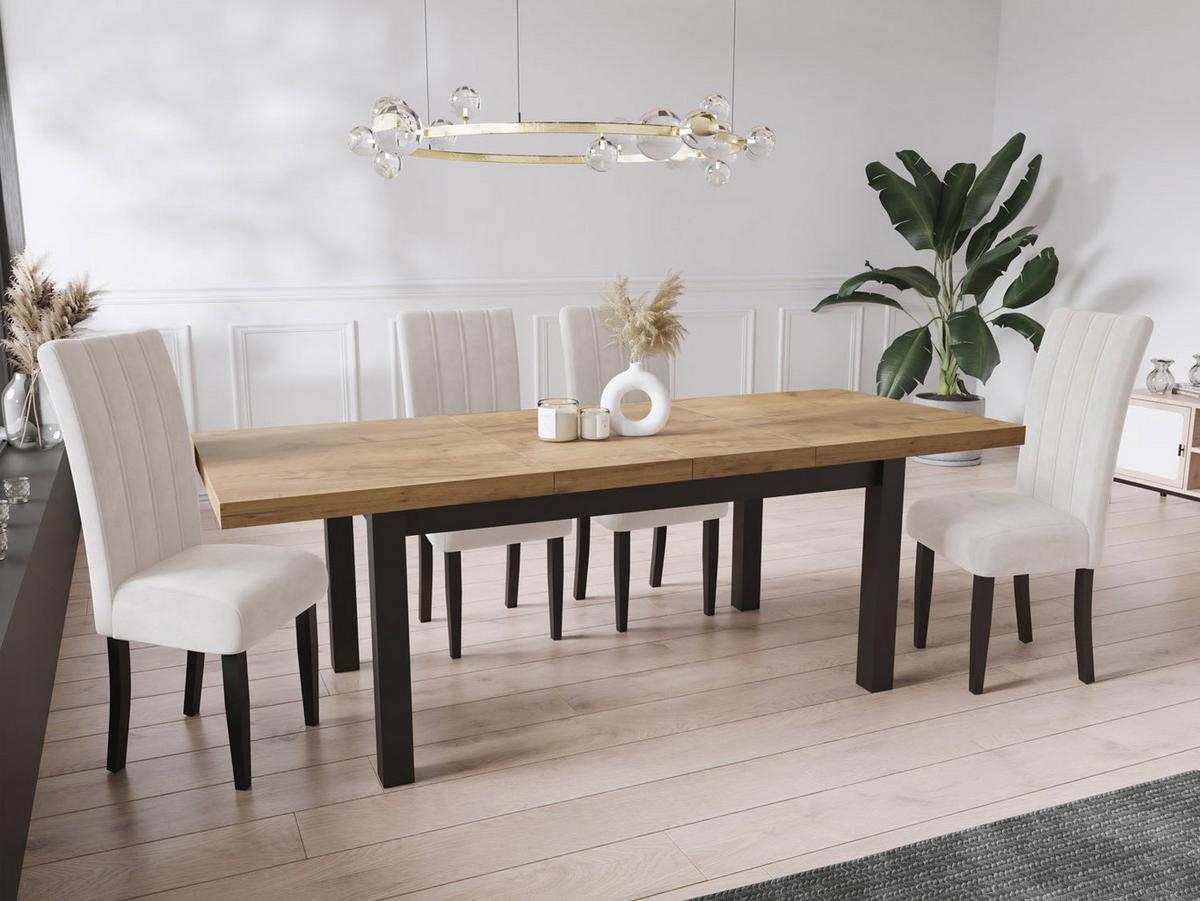 ESSTISCH Gemini rechteckig ausziehbar, Wotan Eiche 170-250/90/78 cm - Eiche Wotan/Schwarz, Holz/Holzwerkstoff (90/250/78cm) - WFL GROUP