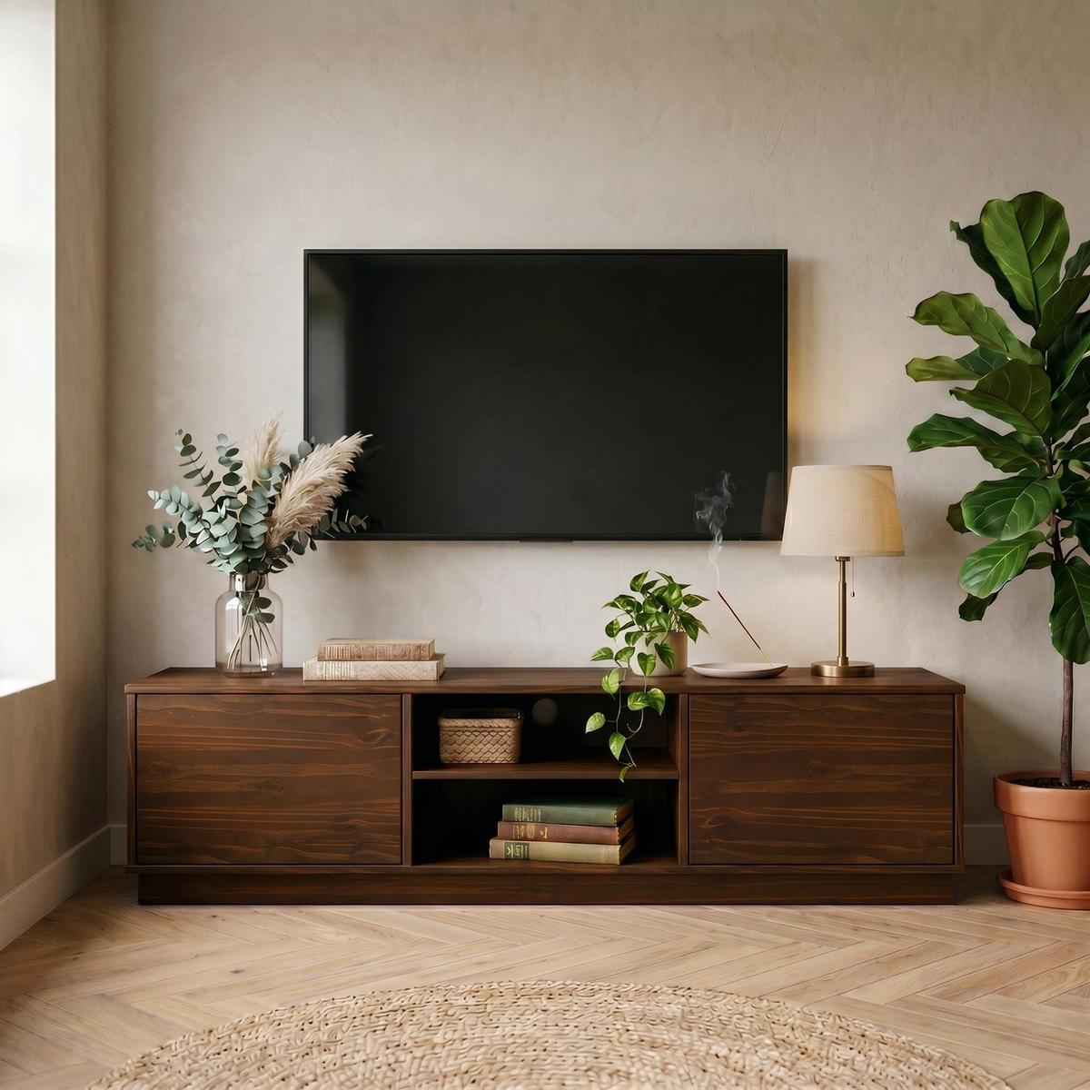 LOWBOARD MAITE nussbaum - Nussbaumfarben, Holz (170/45/38cm) - IDIMEX