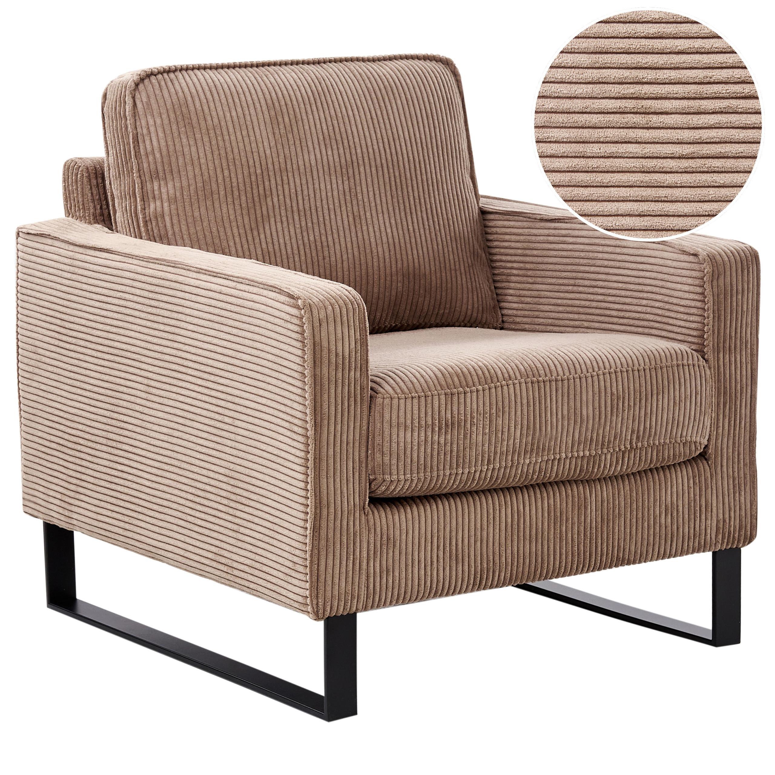 SESSEL Beige Vind - Beige/Schwarz, Textil (79/82/85cm) - Beliani