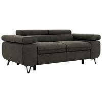 2-SITZER SOFA PETER - Dunkelgrau Velvet - Dunkelgrau/Schwarz, Textil/Metall (200/76/99cm) - MKS
