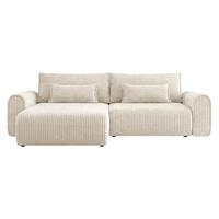 ECKSOFA Surles Cord - Creme/Schwarz, Holz/Kunststoff (245/145cm) - MIRJAN24