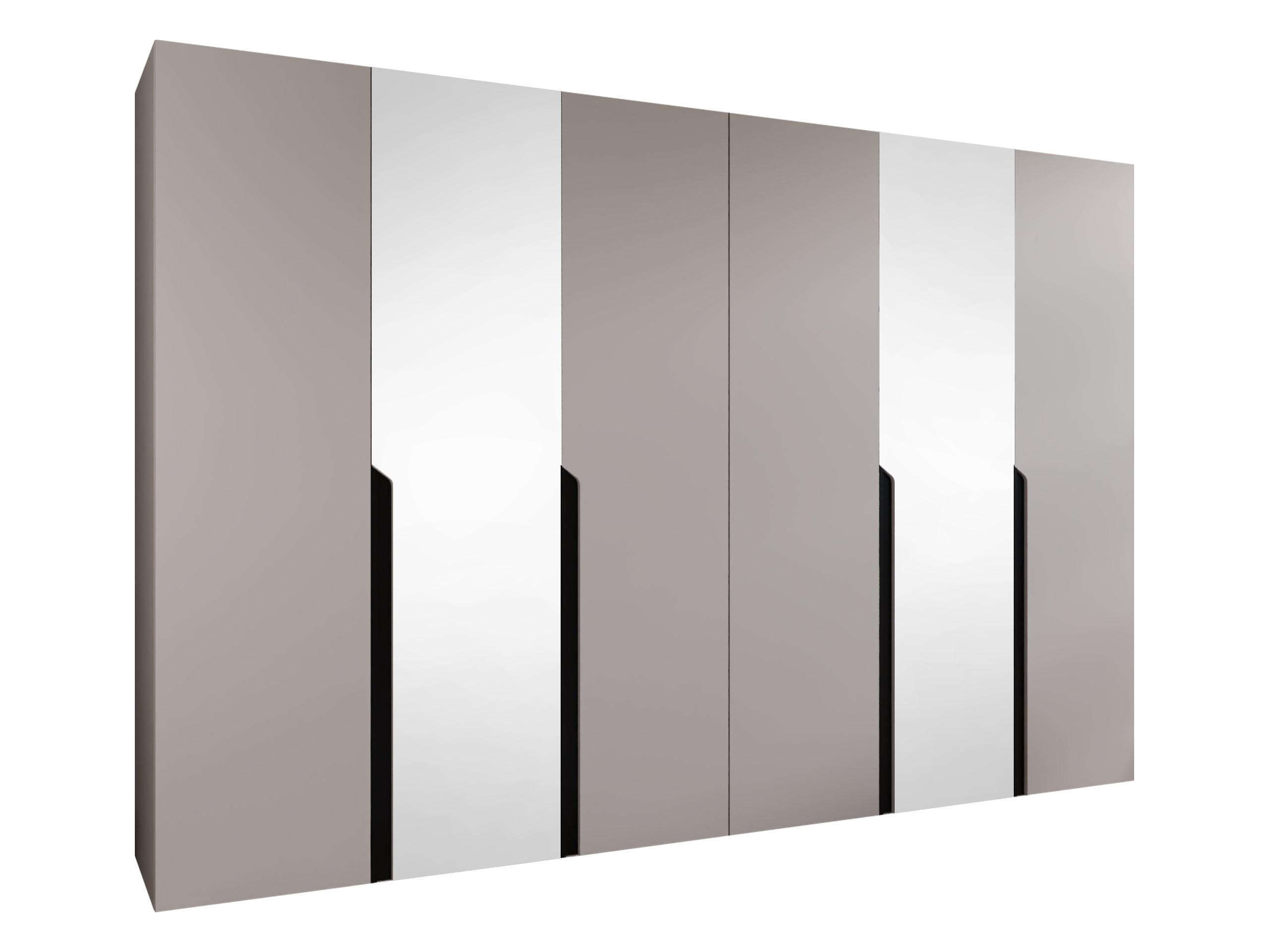 DREHTÜRENSCHRANK Mila II 300 - Kaschmir/Schwarz, Holzwerkstoff/Kunststoff (300/202/52cm) - MIRJAN24