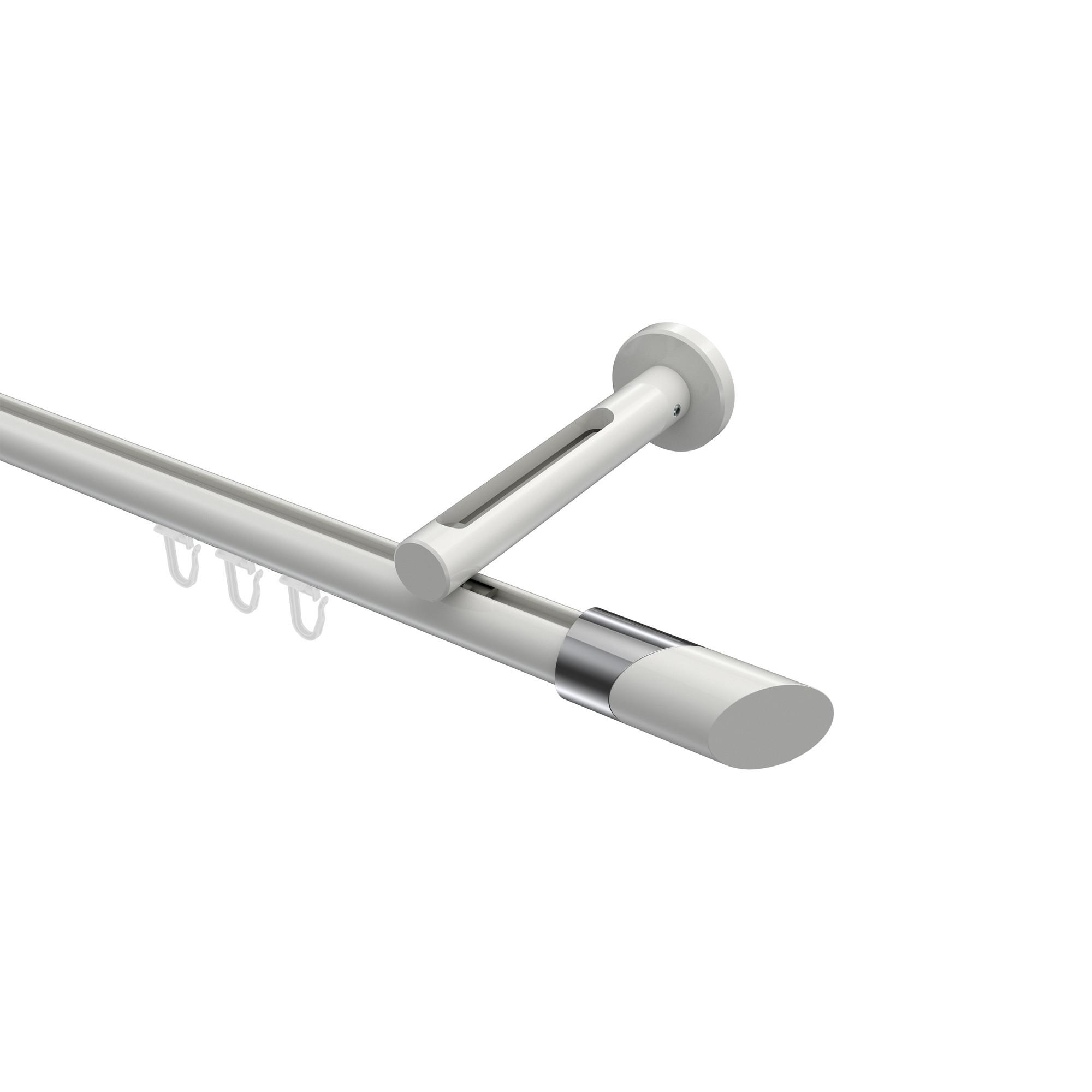 GARDINENSTANGE INNENLAUF Siteno Verano 520 cm (geteilt in 4 x 130 cm), 1-läufig, 20 mm Ø Weiß - Chromfarben/Weiß, Metall (520cm) - INTERDECO