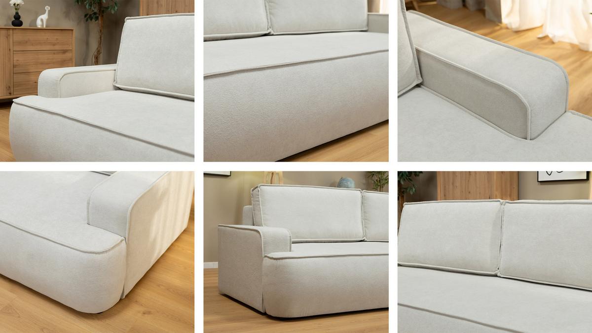 SCHLAFSOFA Mono - Creme/Schwarz, Holz/Kunststoff (248/94/110cm) - MIRJAN24