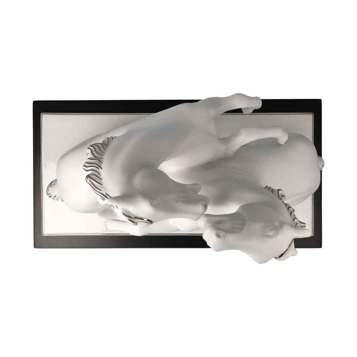 DEKOFIGUR PFERDE ARTISTE ER ALEGRIA Studio 8 Chevaux weiß-silber 32 cm - Silberfarben/Weiß, Keramik (16.5/29/32cm) - Goebel