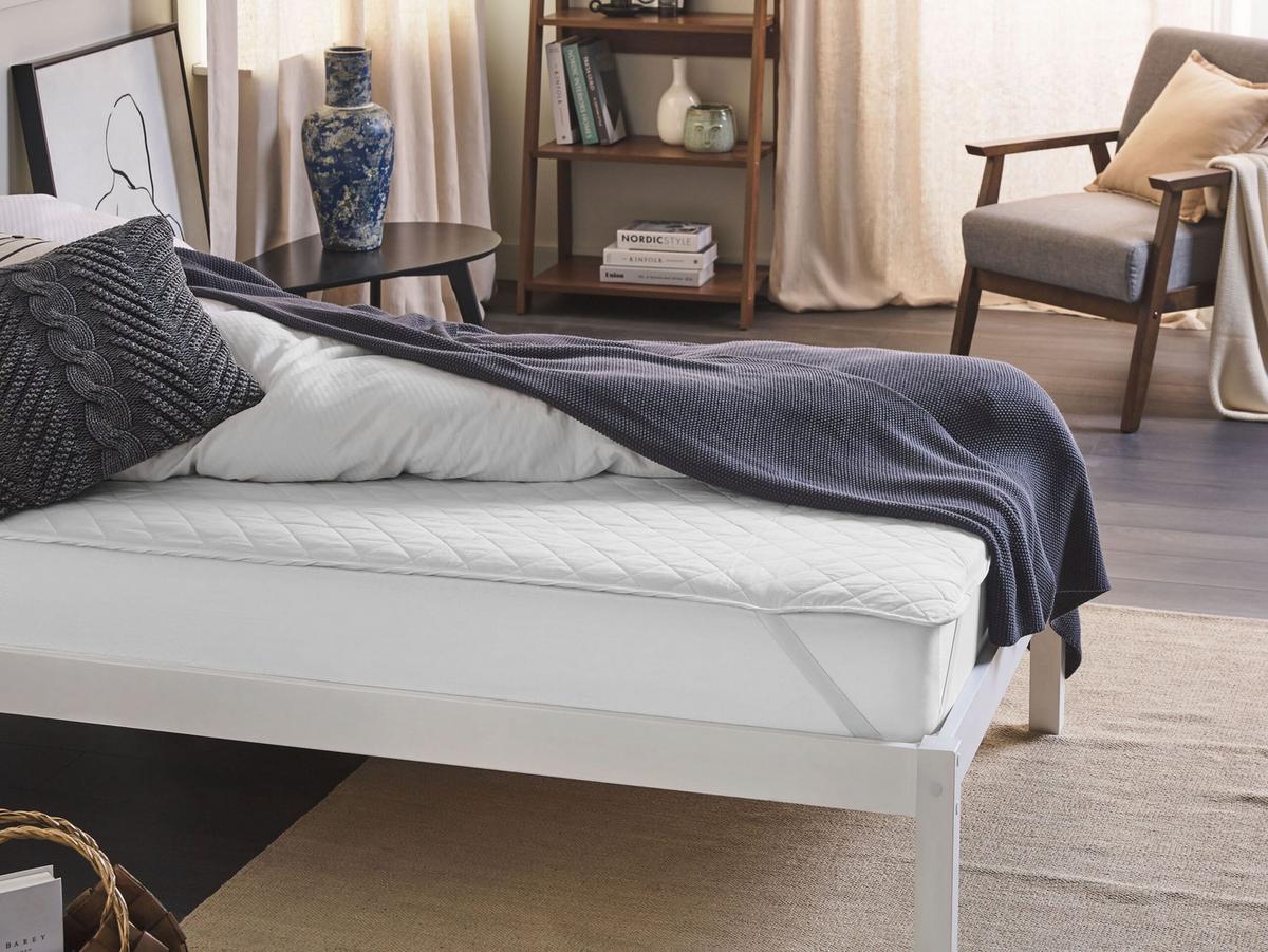 MATRATZENTOPPER 90 x 200 cm Almanzor - Weiß, Naturmaterialien (90/200cm) - Beliani