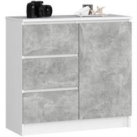 KOMMODE Weiß, Beton 77/80/35 - Weiß, Holzwerkstoff (80/77/35cm) - RAUMHIRSCH FURNITURE