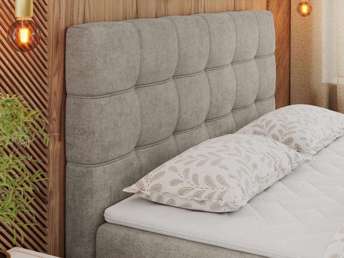 BOXBETT ERNI 160/200 - Beige Strukture - H3 - Beige, Holz/Textil (160/200cm) - MKS
