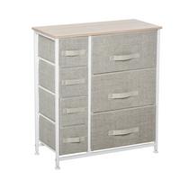 KOMMODE, Sideboard, 7 Stoffschubladen, Metallgestell, 63,5x30x71cm, Hellgrau - Hellgrau, Metall (30/71/63.5cm) - HOMCOM