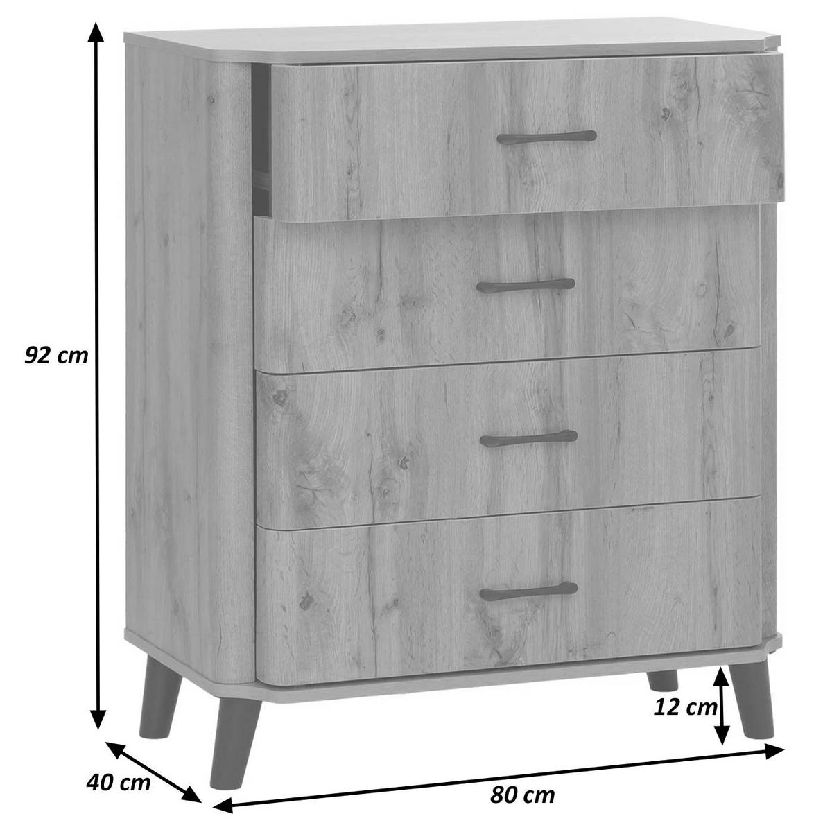 KOMMODE Hellbraun - Hellbraun, Holz (80/92/40cm) - MCW