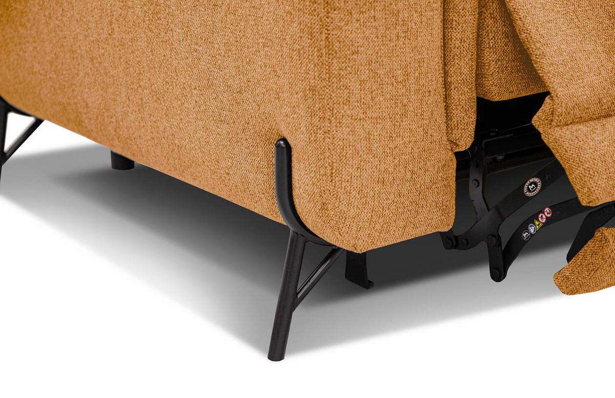 SOFA AVENA 3-Sitzer mit 1 Relaxfunktion, orange - Orange, Holzwerkstoff/Textil (204/80/108cm) - Wozimo