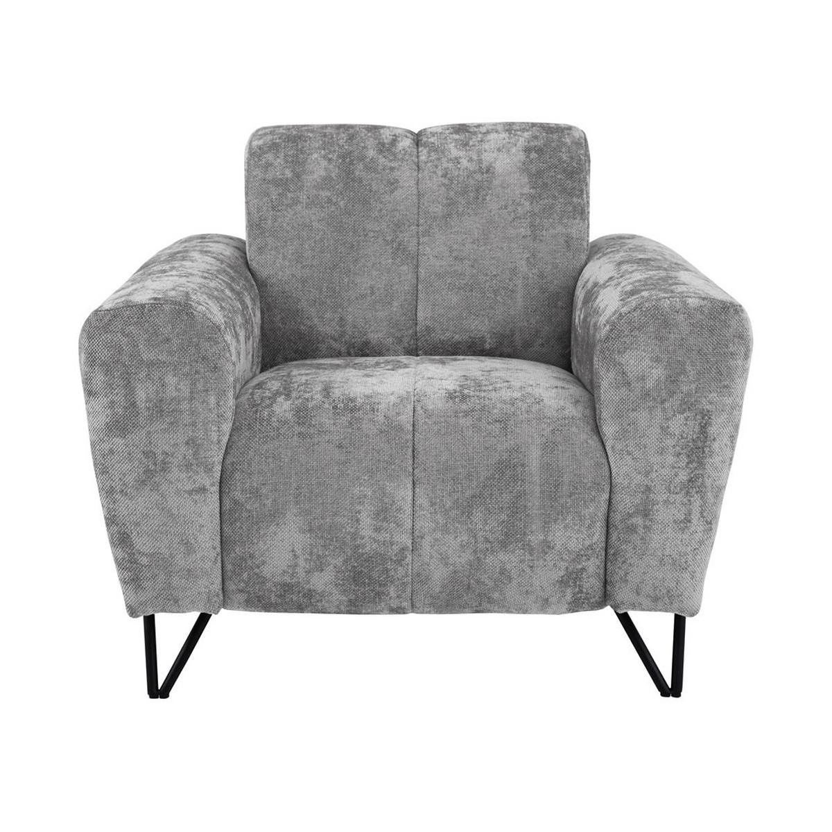 RELAXSESSEL Volare mit Metallbeinen grau - Schwarz/Grau, Textil/Metall (100/83/98cm) - Beautysofa