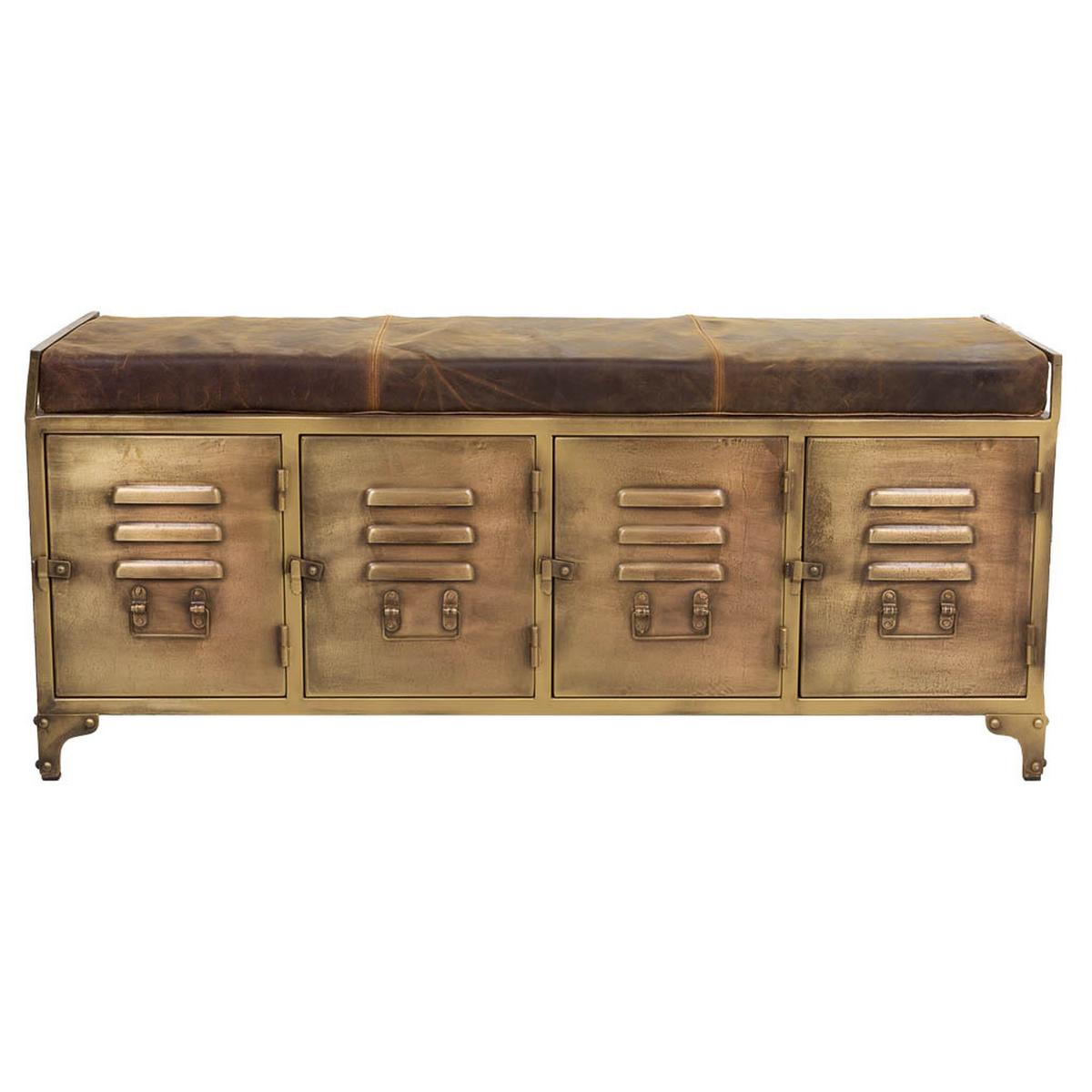 BANK aus Metall, braun, 120x40x51cm - Goldfarben, Metall (120/51/40cm) - Wanderlust