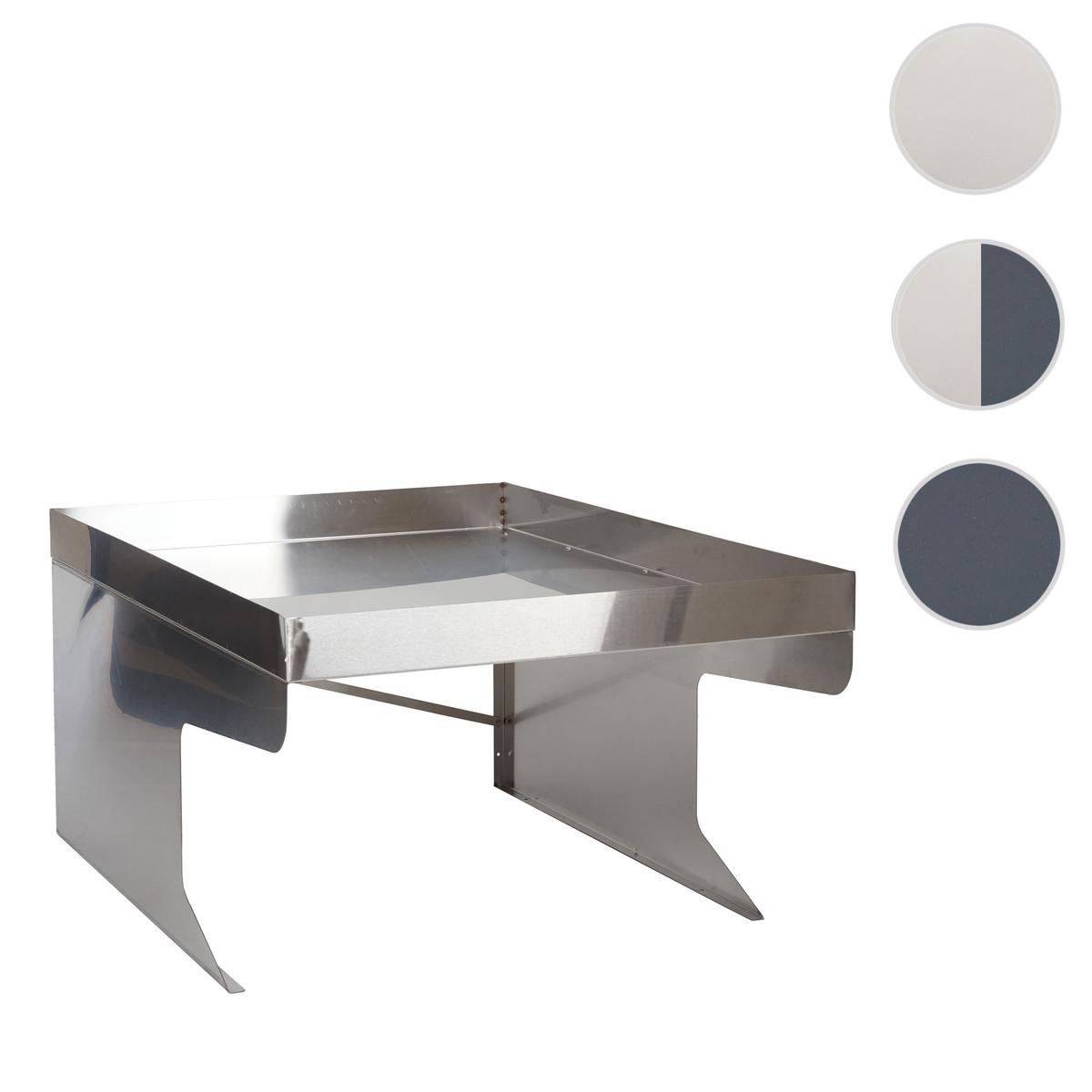 XL-MÄHROBOTERGARAGE PFLANZKASTEN Silber - Silberfarben, Metall (70/47/100cm) - MCW