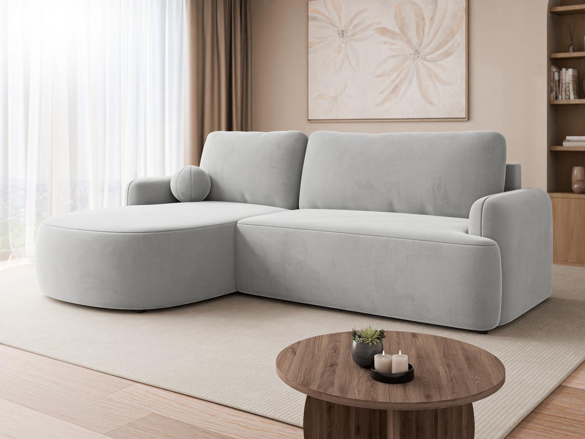 ECKSOFA Loridu Premium, Seite: Links - Silberfarben/Schwarz, Holz/Kunststoff (250/174cm) - MIRJAN24