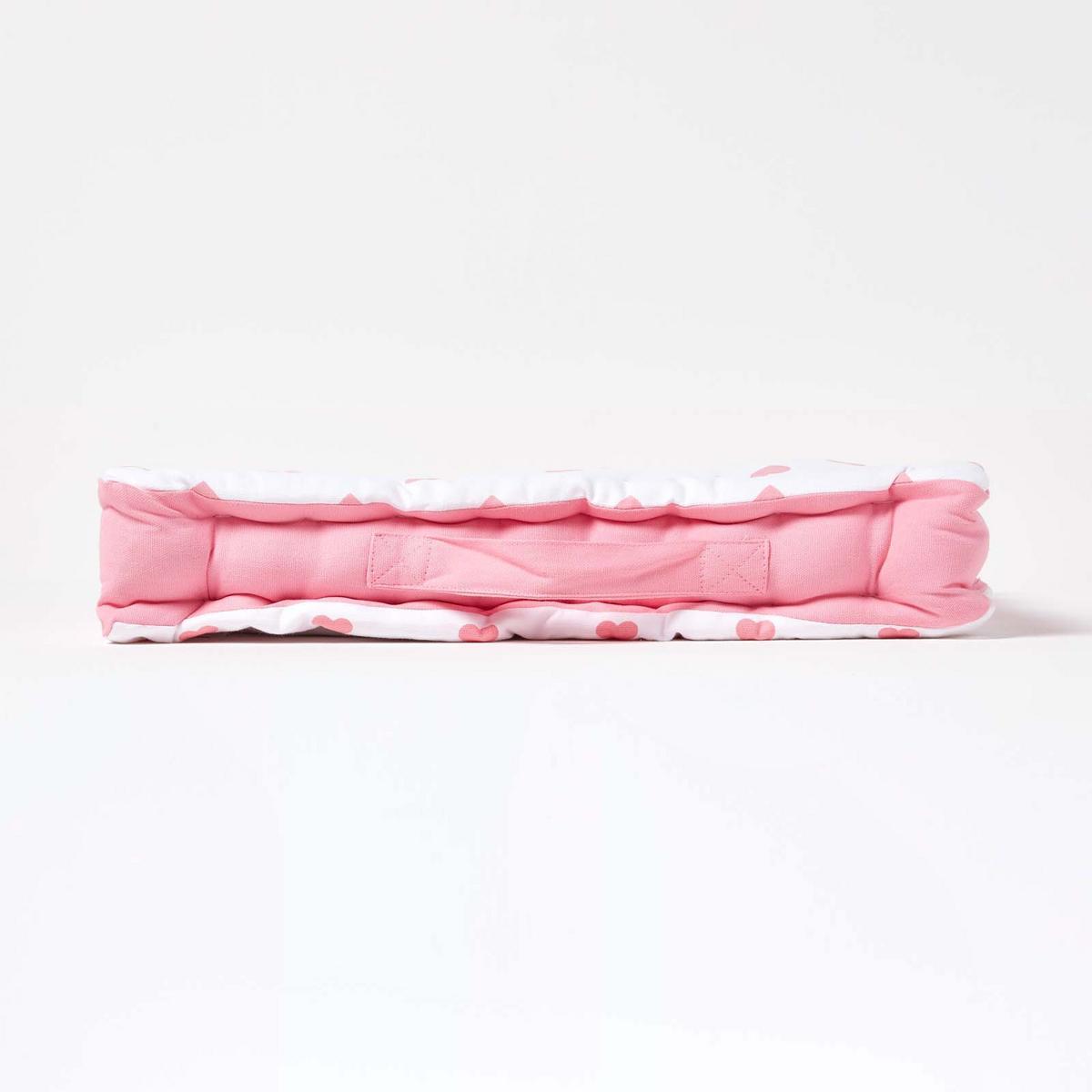 SITZKISSEN rosa Herz-Muster 50/50/10 cm - Rosa, Textil (50/50/10cm) - Homescapes